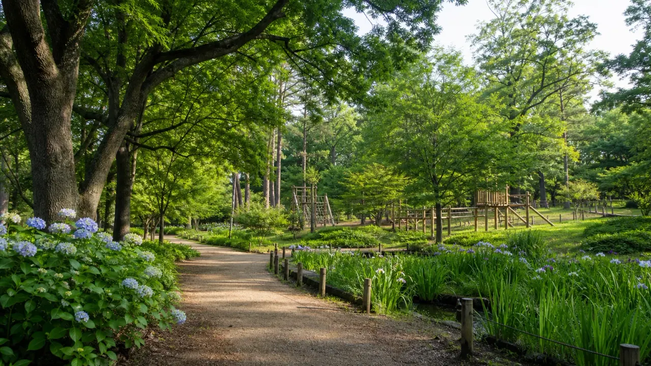千葉県野田市の清水公園を、清水公園駅から森、花、金乗院周辺、有料施設の入口まで短く歩く散歩ガイド。フィールドアスレチック目的でなくても楽しめる1〜2時間の過ごし方をまとめます。