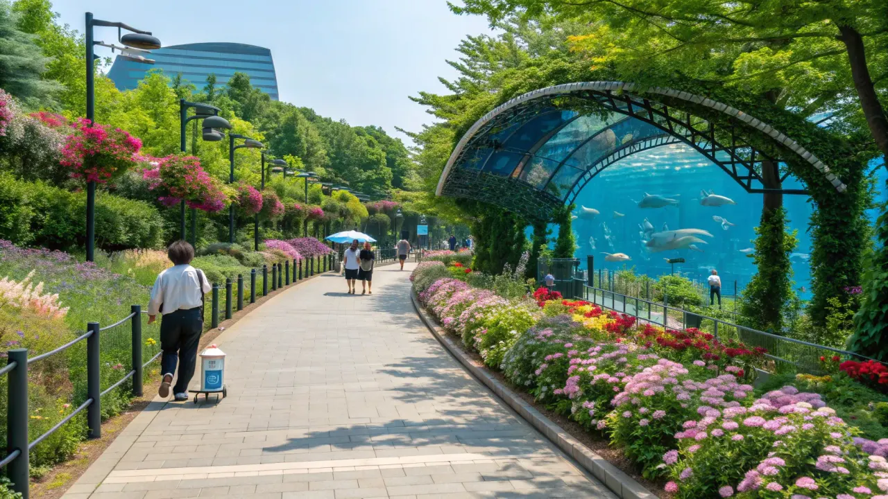 大井町駅から始まるしながわ区民公園のひとり散歩コースを体験談で紹介。しながわ水族館周辺の自然豊かな公園で、夕暮れの光と海風を感じる穏やかな時間を解説します。