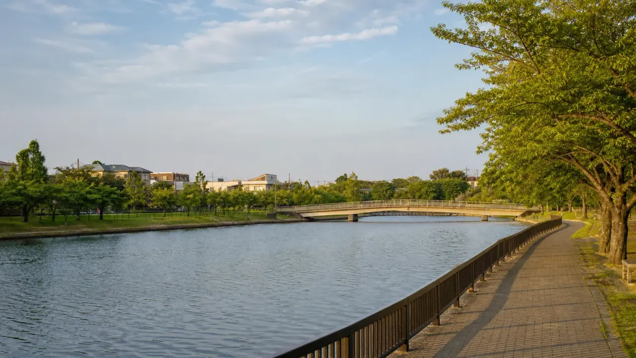 江戸川区の新左近川親水公園を歩く散歩ガイド。西葛西・葛西臨海公園方面から、水辺、橋、緑道、広場をゆっくり巡る過ごし方を紹介します。