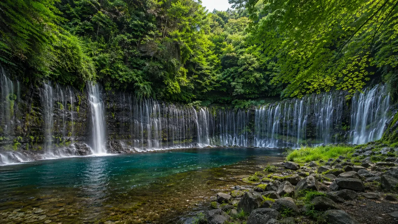 【白糸ノ滝】音止の滝まで歩く、富士宮の湧水と滝の短時間さんぽ
