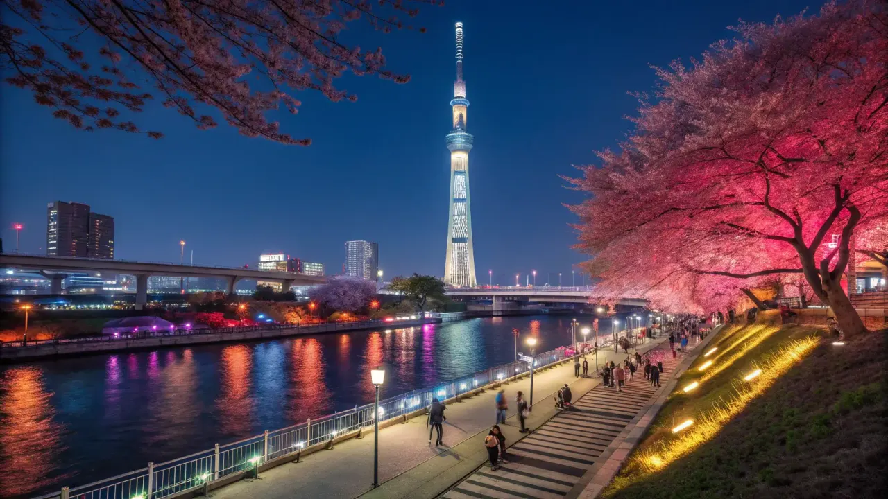 荒川区の汐入公園で撮影したスカイツリーの夜景絶景3選を紹介。南千住駅から徒歩10分、隨田川沿いの静かな公園で水辺の美しい夜景を楽しむ方法を解説します。