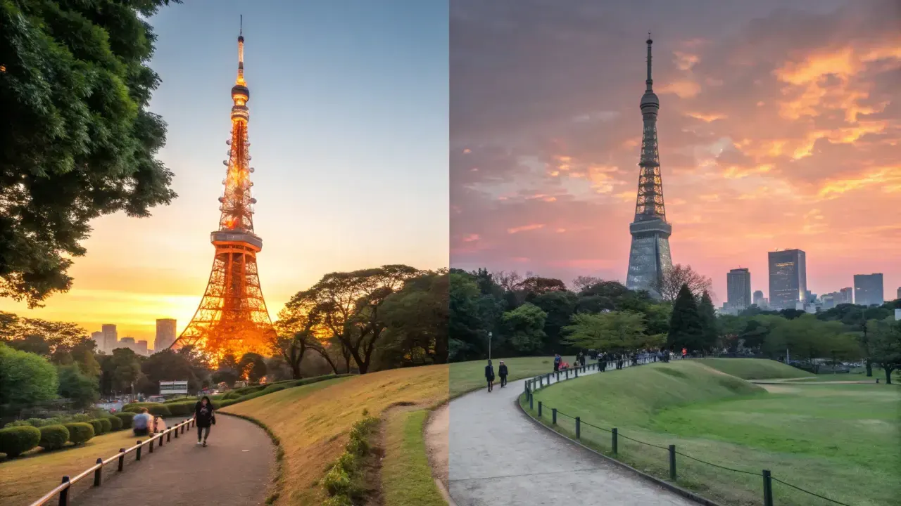 芝公園で東京タワーを見ながら散歩したい人向けに、朝と夕方のモデルコースを紹介。歩く順番、写真スポット、カフェ、季節の見どころまでまとめて確認できます。