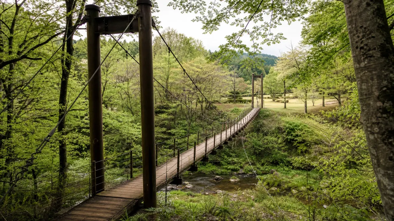 長泉町の駿河平自然公園を歩く散歩ガイド。吊り橋、湧水、芝生広場を短くめぐる順番、アクセス、歩きやすい時間帯、注意点をまとめます。
