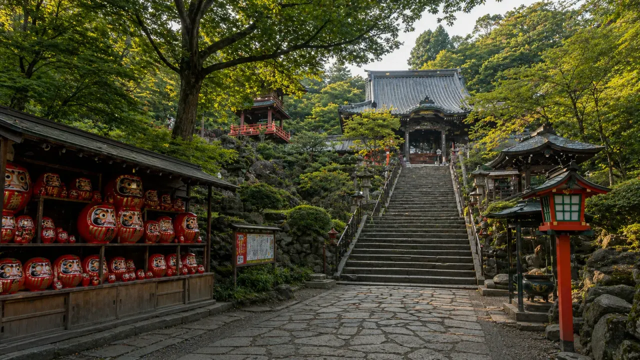 高崎市の少林山達磨寺を、石段、だるま、境内の静けさを味わう散歩先として紹介。群馬八幡駅方面から半日で歩く流れをまとめます。