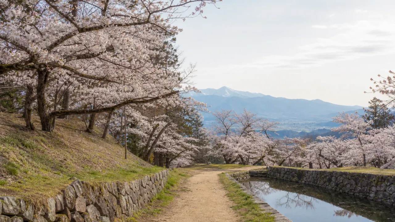伊那市の高遠城址公園を歩く散歩ガイド。桜の名所として知られる城跡公園を、堀、土塁、段丘、さくら祭りの時間・料金と合わせて整理します。