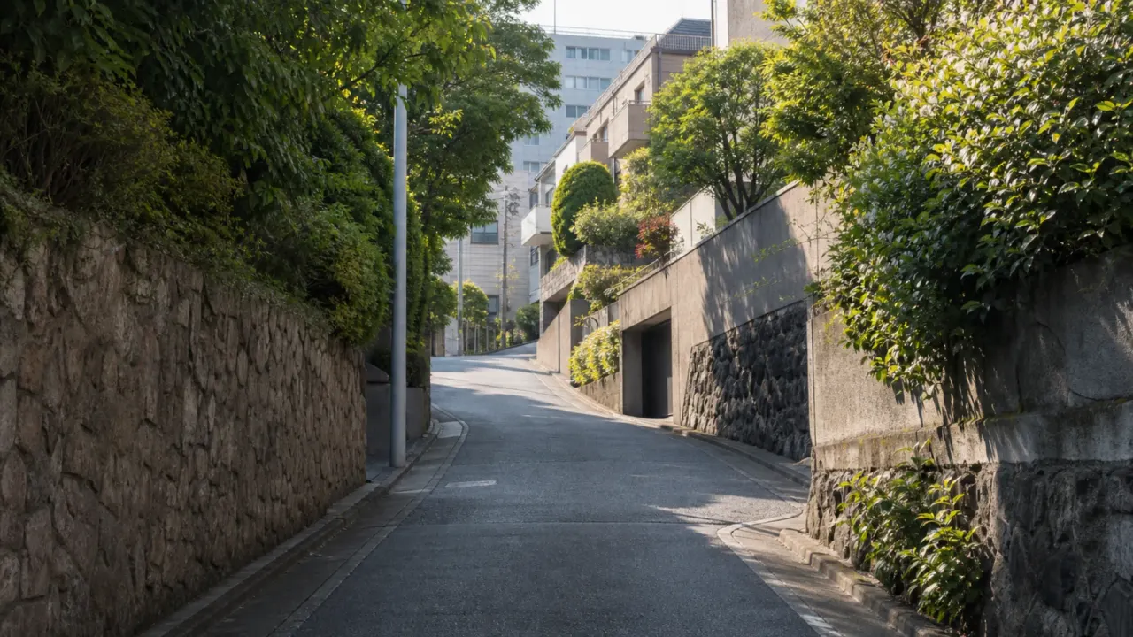 港区元麻布の狸坂を、地形と坂名の由来、麻布一本松周辺の坂道導線から歩く散歩記事です。麻布十番駅から60〜90分でめぐる見方を整理しました。