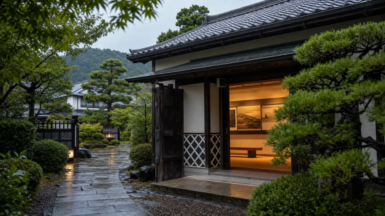 由比本陣公園の和風建築と浮世絵展示室をイメージした、静岡市東海道広重美術館のカバー画像