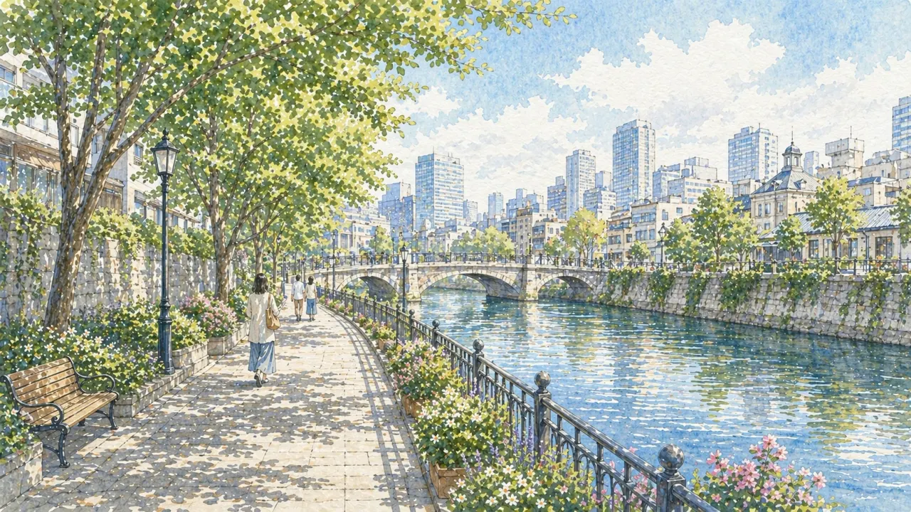東京の川沿い・運河散歩や湾岸エリアの散歩コースを探す人向けに、隅田川、目黒川、江東区の運河、豊洲・有明・品川・多摩川方面を目的別に整理。静かな水辺、夜景、駅近、車なしで歩ける関連記事へ進めます。