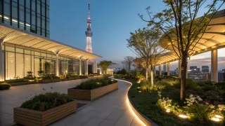 虎ノ門ヒルズ森タワーのスカイガーデン散歩｜夕暮れの光と建築美に心ほどける時間