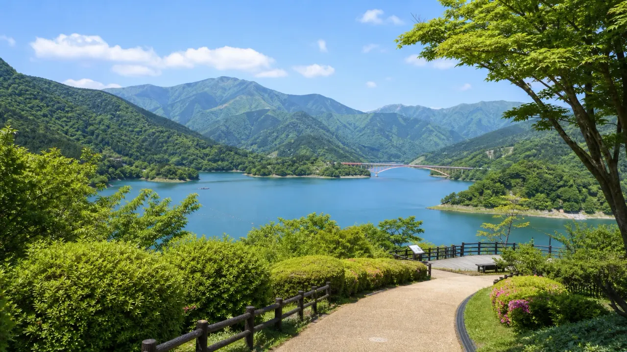 相模原市緑区の鳥居原園地で、宮ヶ瀬湖、虹の大橋、岬の展望台、湖畔庭園をゆっくり眺める散歩を紹介。橋本駅からバス、または車で立ち寄る半日向けの湖畔スポットです。