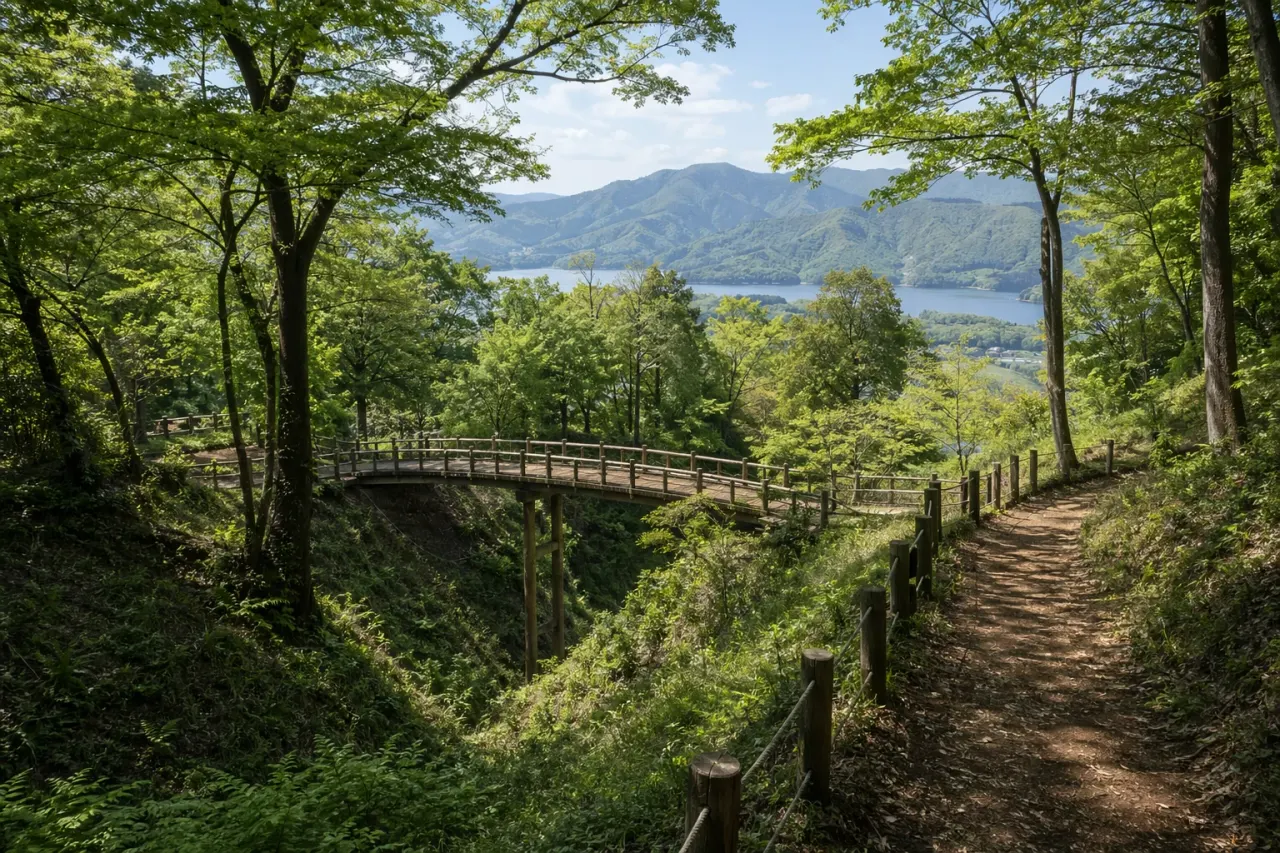 津久井湖城山公園の根小屋地区で、里山の園路と展望広場、津久井城の気配を静かに歩く散歩を紹介。橋本駅からバスで入り、城跡の入口として2時間でまとまる使い方をまとめます。