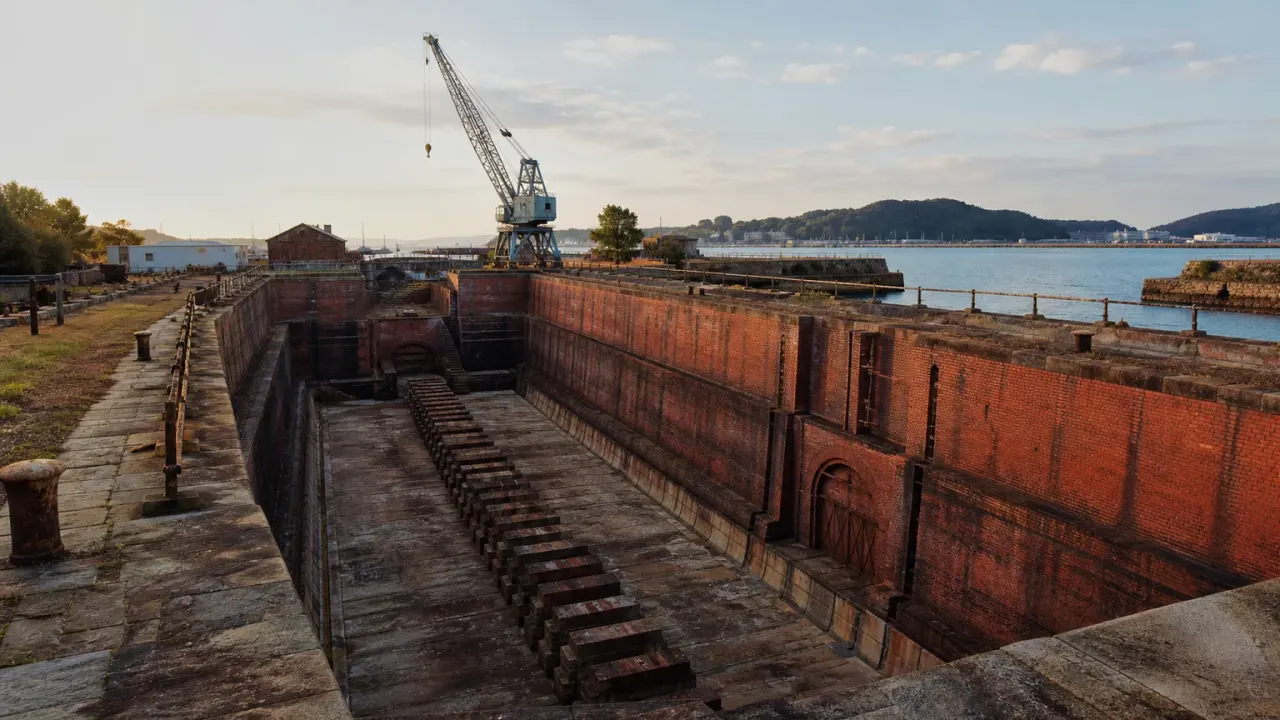 赤レンガの大きなドライドックと港のクレーンをイメージした、浦賀レンガドックのカバー画像