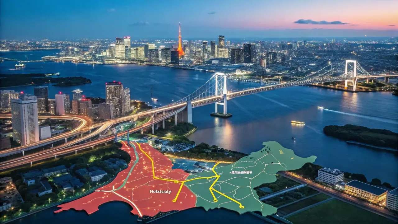 湾岸とは湾に面した海沿いの地域。東京の湾岸エリアはどこまでを指すのか、豊洲・有明・勝どき・晴海・月島・お台場・芝浦など3区9街の範囲、臨海副都心との違い、散歩先としての見方を整理します。