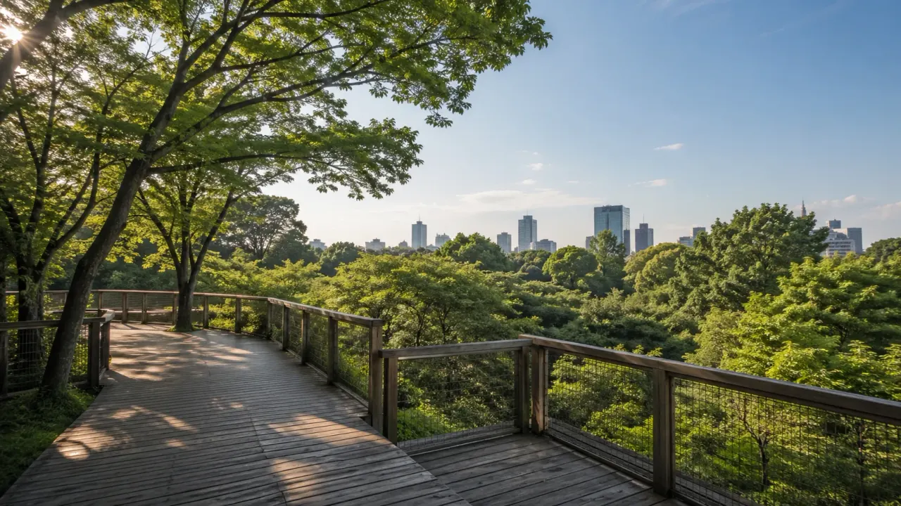 代々木公園の展望デッキが気になっている方向けに、場所のイメージ、景色の特徴、ベンチの考え方、休憩しやすい時間帯をまとめました。景色を楽しむ場所なのか、座って休めるのかをわかりやすく解説します。