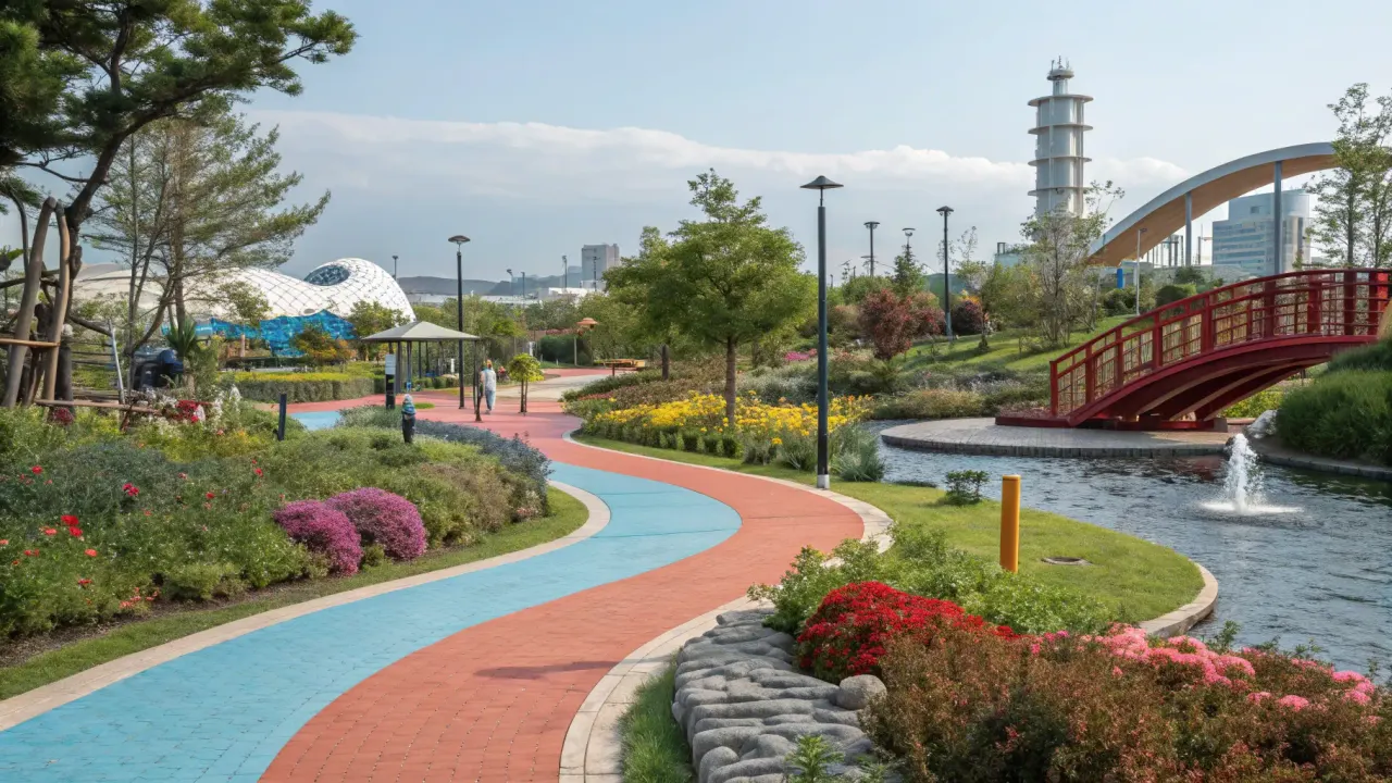 夢の島公園の巨大温室やヨットハーバーを巡る約90分の散歩モデルコースを紹介。自然とデザイン性の高い建築が調和した非日常的な風景に出会えます。