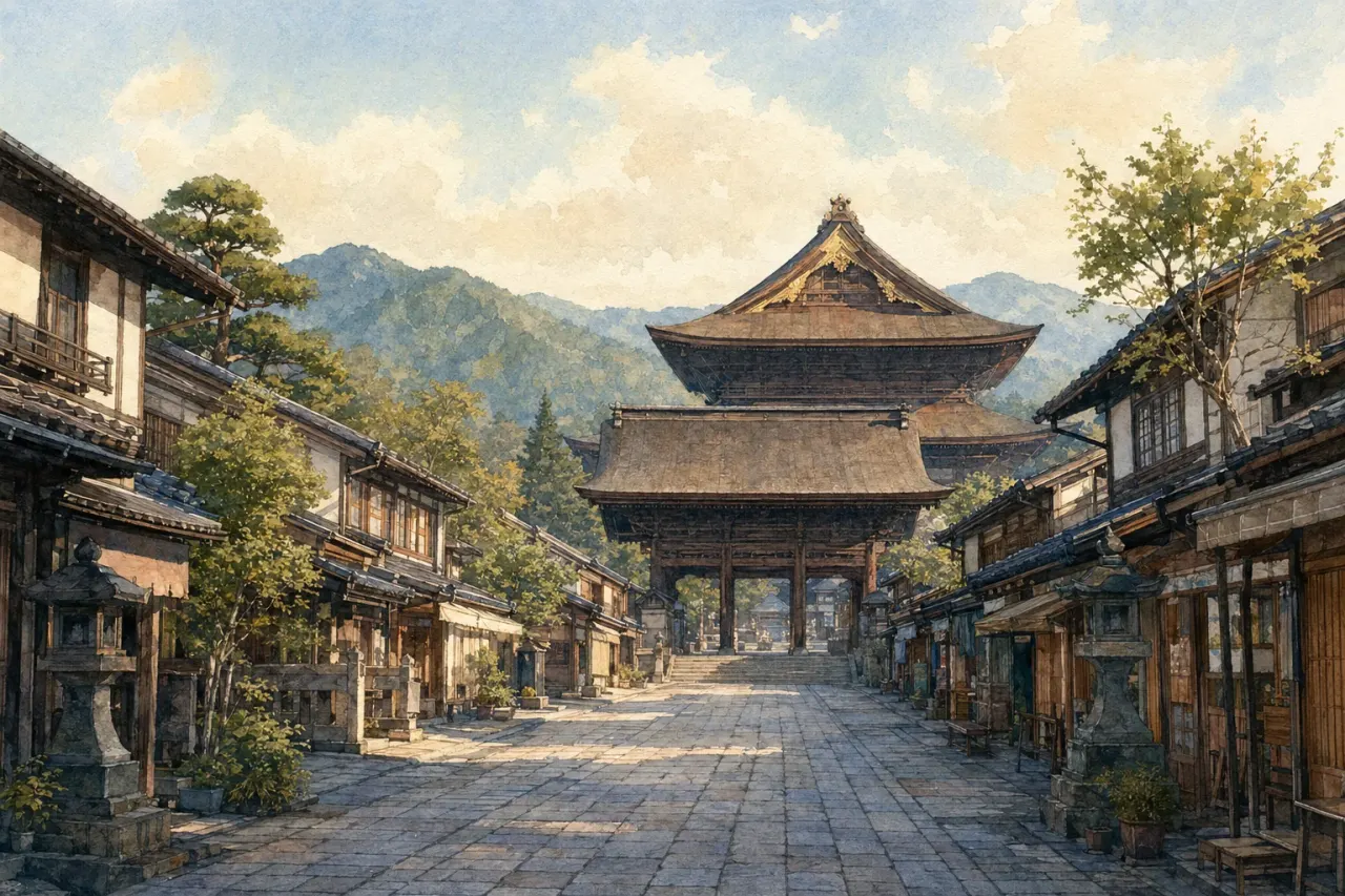 長野駅から善光寺表参道を歩き、門前町、仁王門、仲見世、本堂へ向かう散歩コースを紹介。バス利用の日にも使いやすい見どころを整理します。
